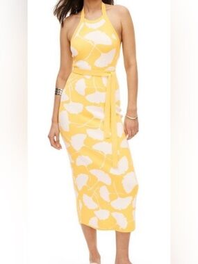 Diane Von Furstenberg Yellow and White Floral Sheath Dress